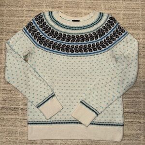 Talbots Women's Fair Isle Sweater, Women's Large, Lambswool Blend, Festive